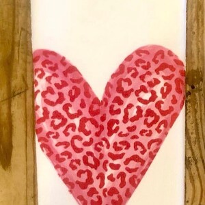 Red Leopard Heart Tea Towel