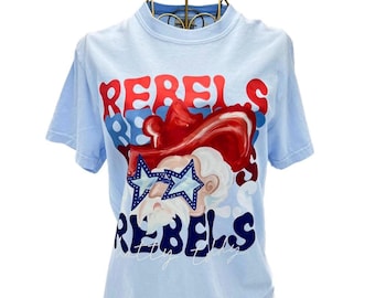 Red & Blue Preppy Rebels Shirt || Colonel Rebel Shirt