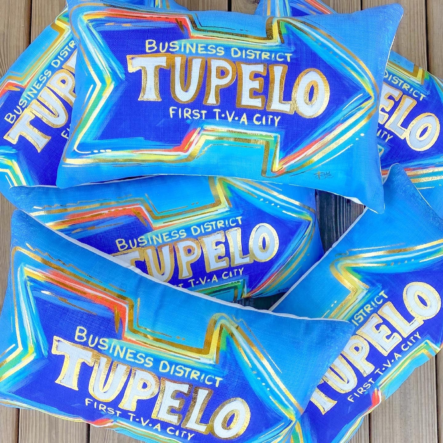 Gold Foil Tupelo Pillow First TVA City Pillow Tupelo - Etsy