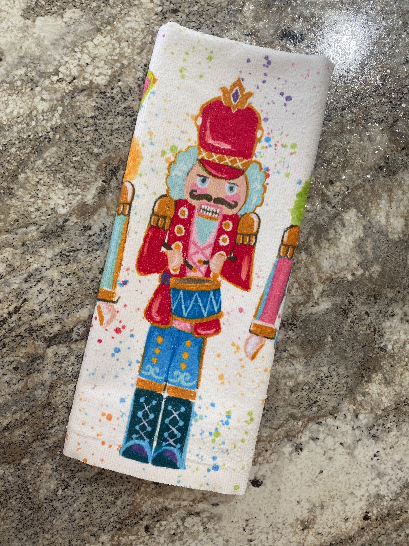 Colorful Nutcrackers Kitchen Towel Nutcracker Art Etsy