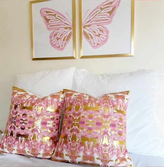 Pink and gold pillows hotsell