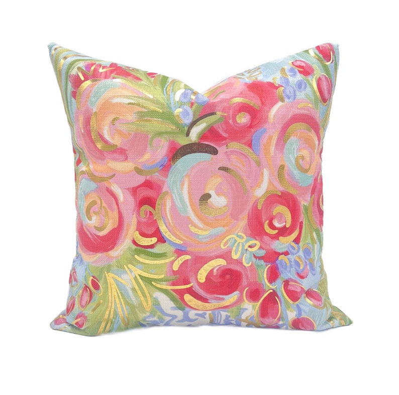 TheOlivePressTupelo Botanical Chinoiserie Blooms Pillow