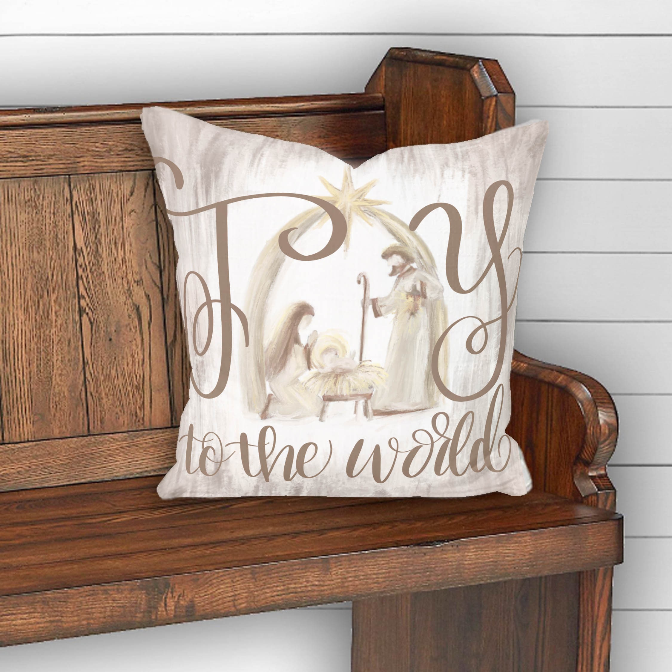 JOY Nativity Pillow Joy to the world Christmas Etsy
