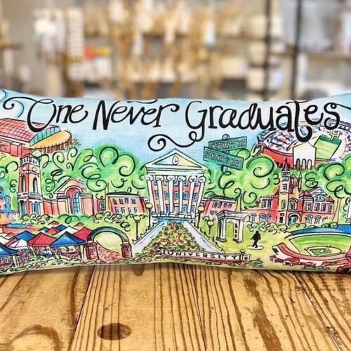 One Never Graduates Pillow Oxford Mississippi Pillow Etsy