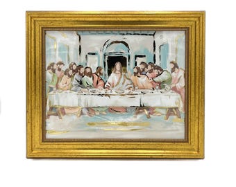 The Lord’s Supper Framed Art || Last Supper Print || Gold Foil Art - 1171
