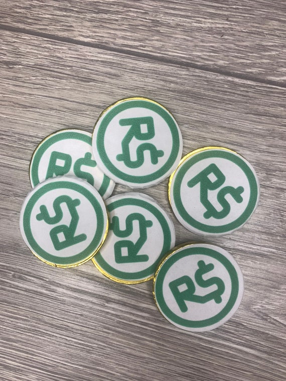 6 Robux Chocolate Coins Gaming Party Favour Gaming Gift Etsy - robux party