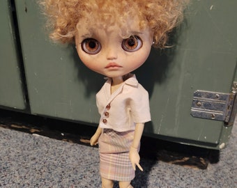 Stylish set for Blythe featuring a Vivienne Westwood style skirt.