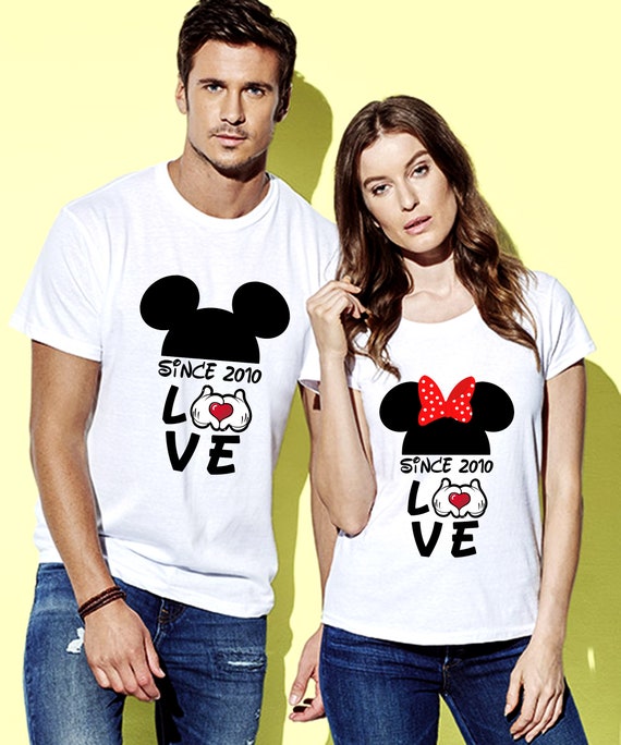 Mickey & Minnie Couple Shirt Set Personalized Couple's | Etsy