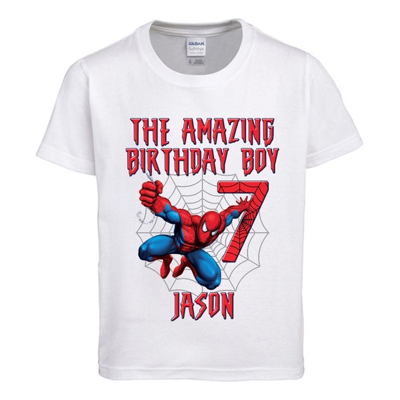 custom spiderman birthday shirt