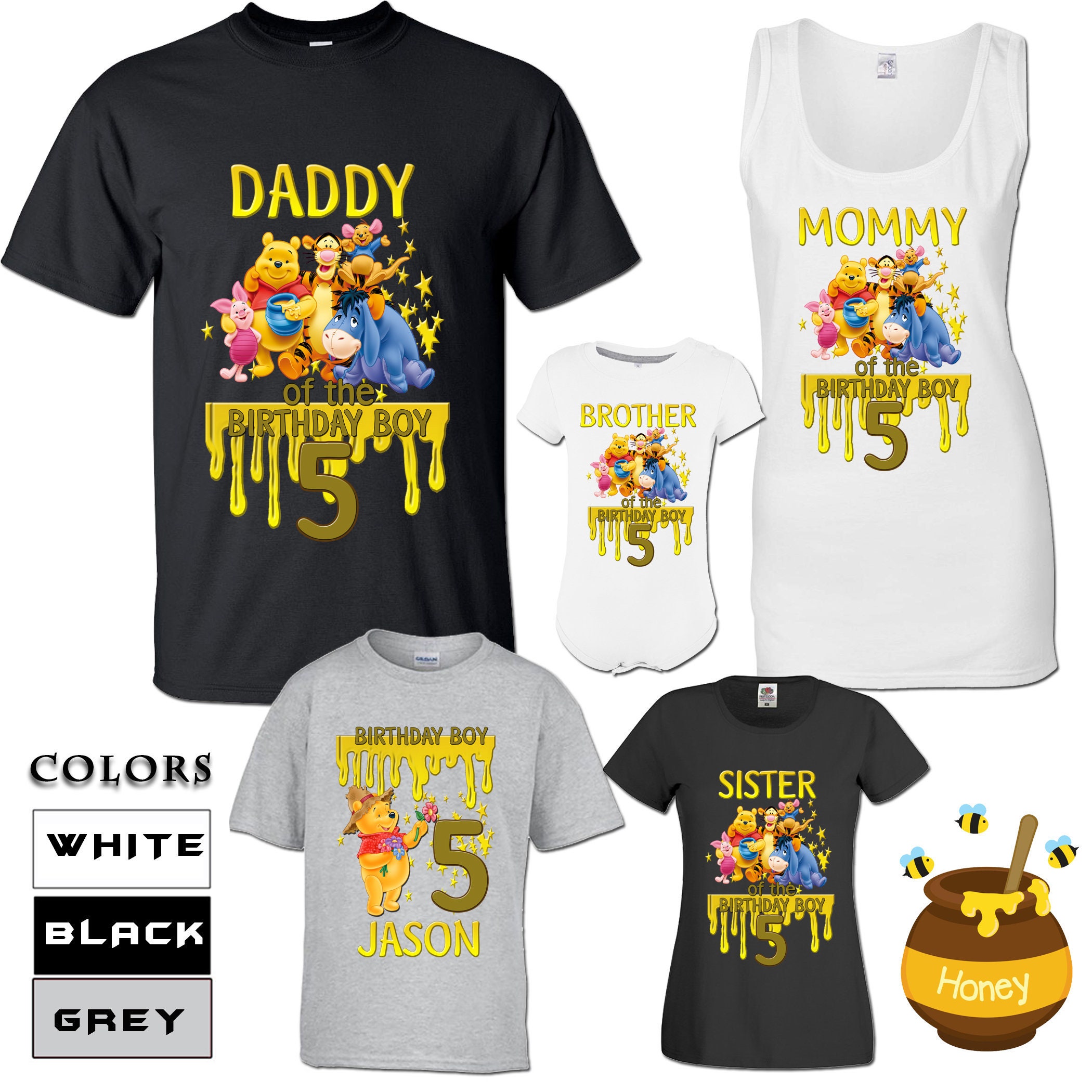 I/'m Poohaholic Family Matching Shirt Custom Birthday Winnie The Pooh Birthday Shirt