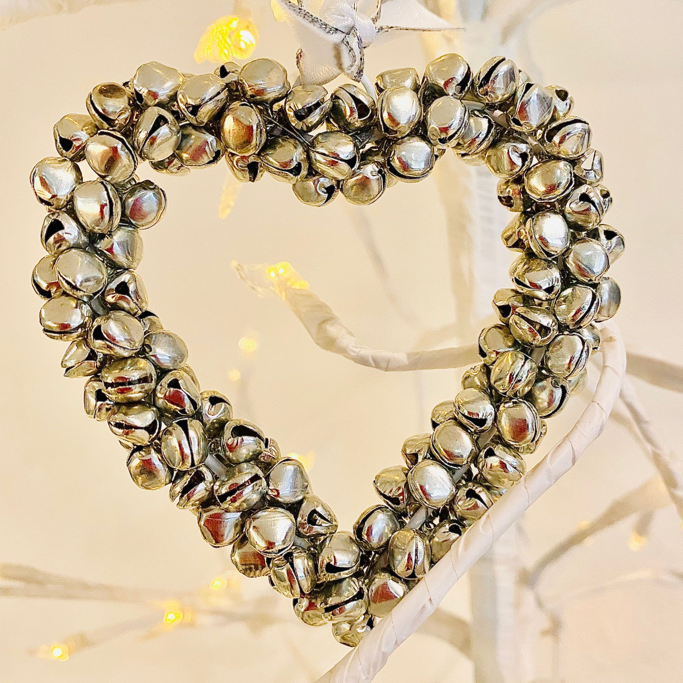 Silver Jingle Bell Heart: Handmade Christmas Decoration - Etsy