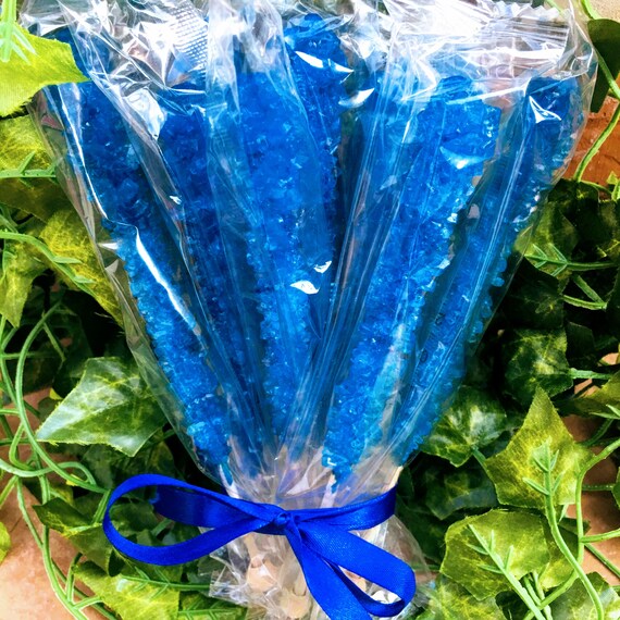 Blue Raspberry Rock Candy Sticks