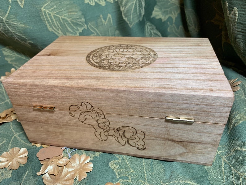 My little Pony Pinkie Pie engraved wooden box
