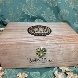 Beauty and the Beast Engraved wooden box