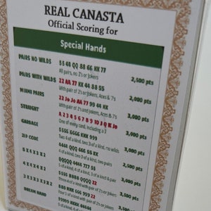 Canasta Special Hands Display for Table Top Etsy