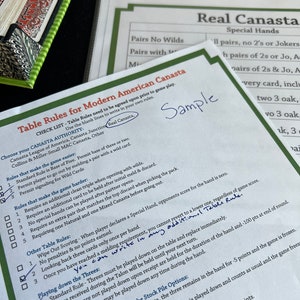 REGOLE della casa per la Canasta Americana Moderna - Lista di controllo