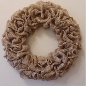 Plain Neutral Burlap Wreath, Farmhouse Burlap Wreath, Year Round Burlap ...