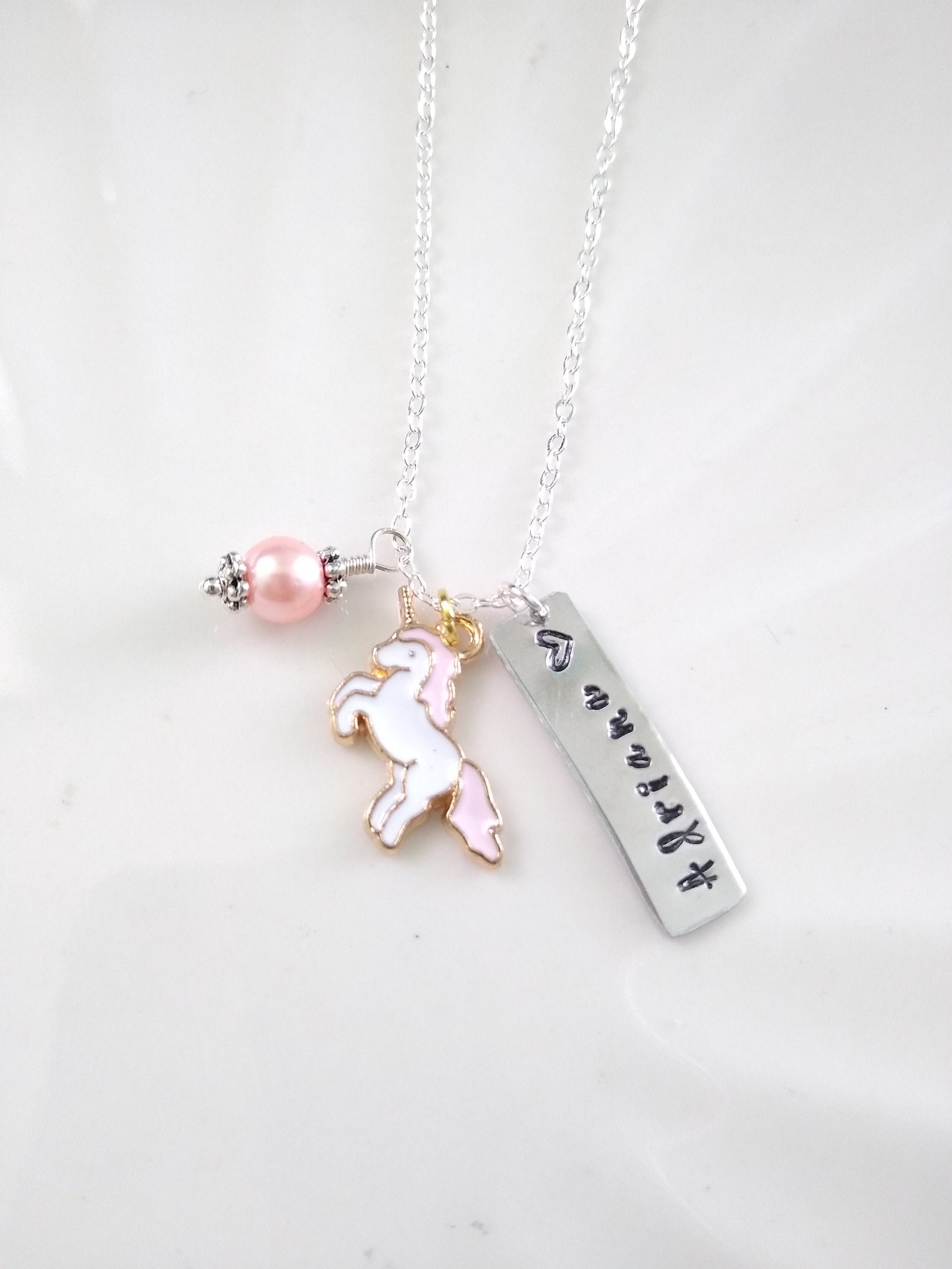 Unicorn Necklace Necklace for little girl unicorn jewelry Etsy