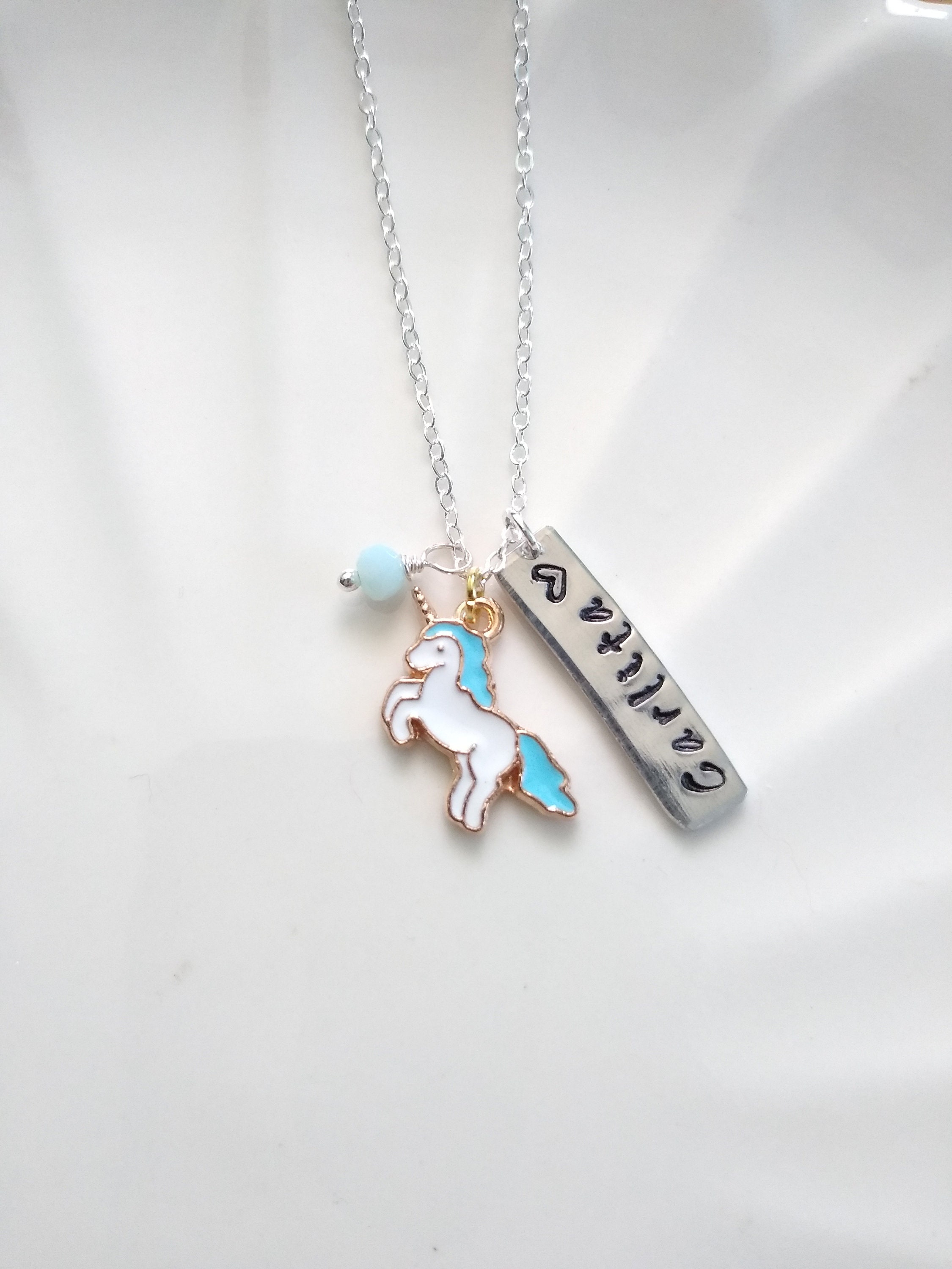 Unicorn Necklace Necklace for little girl unicorn jewelry Etsy