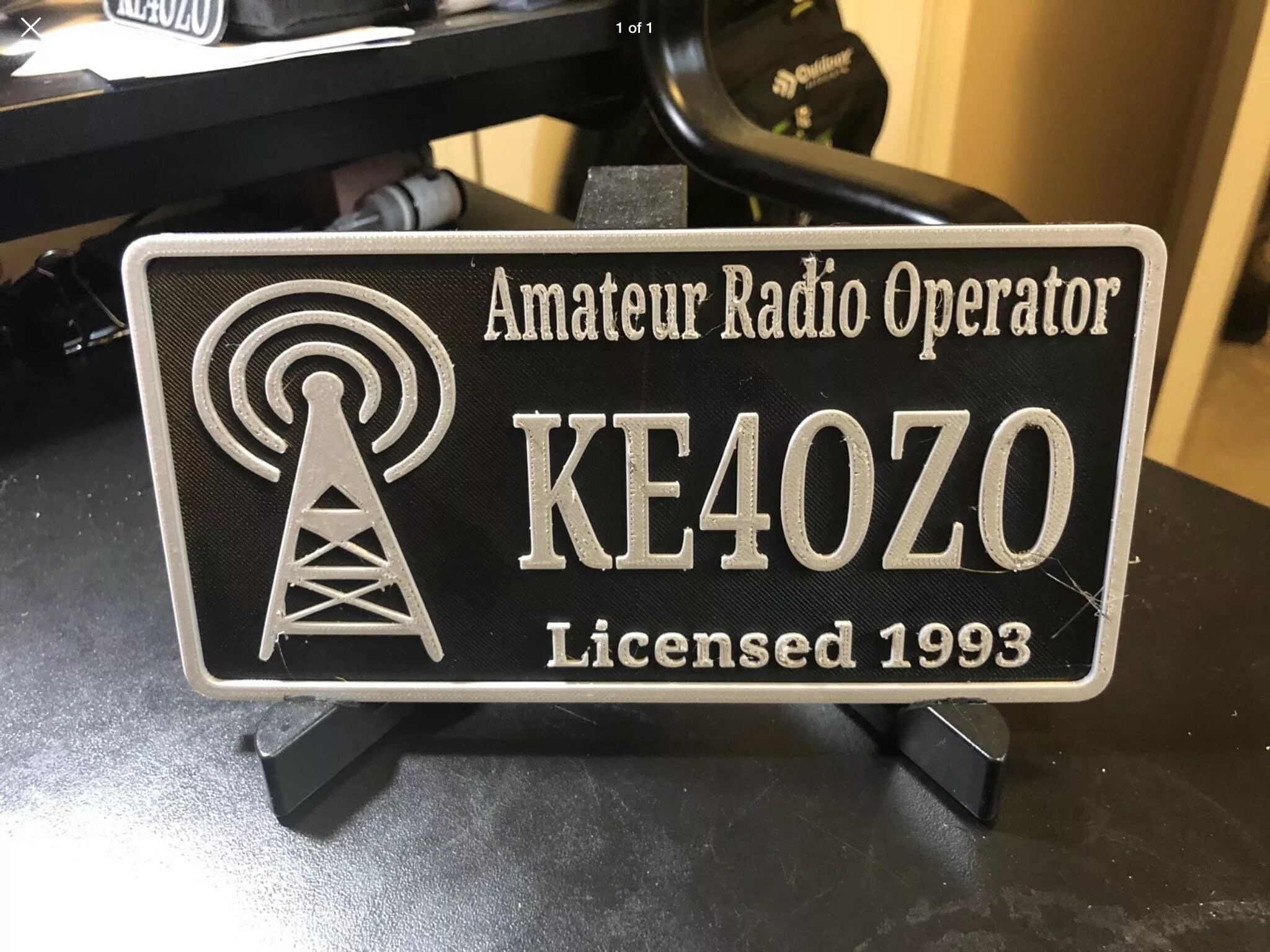 3D Printed Plaque, Callsign, Call Sign, Custom, Amateur Radio, GMRS, CB