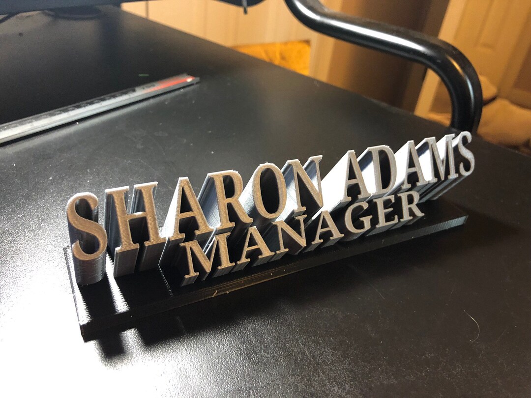 Wow 3D Printed Customized Office Desk Plate free Shipping Etsy