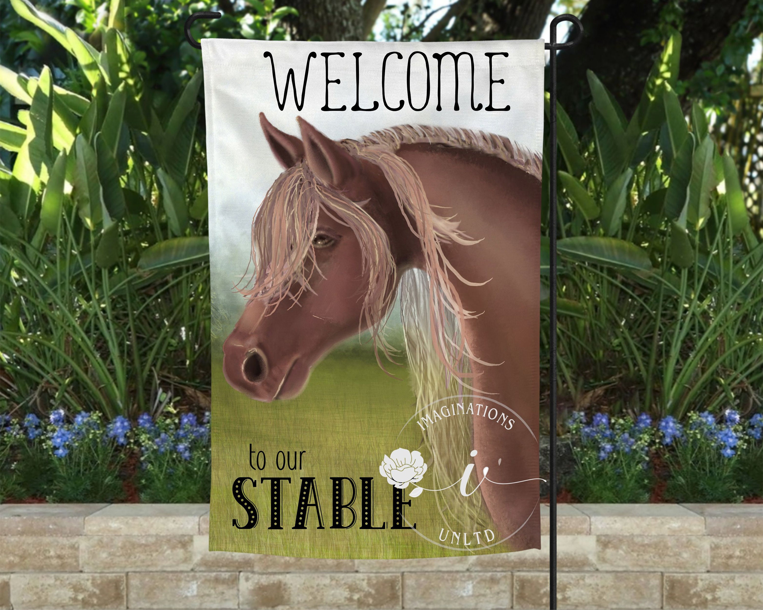 12 x 18 Bienvenida a nuestra bandera de jardín | Etsy