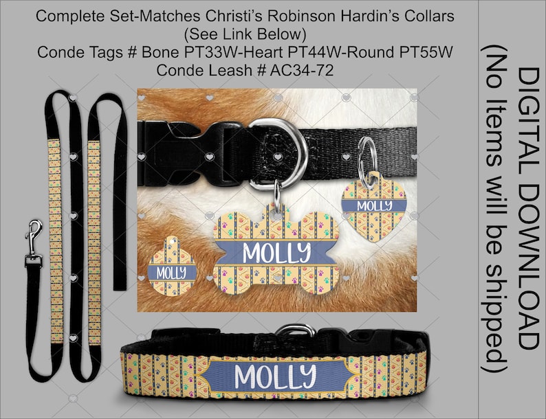 Download Dog Accessories Bundle Pet Tags Collar Leash Mockup | Etsy