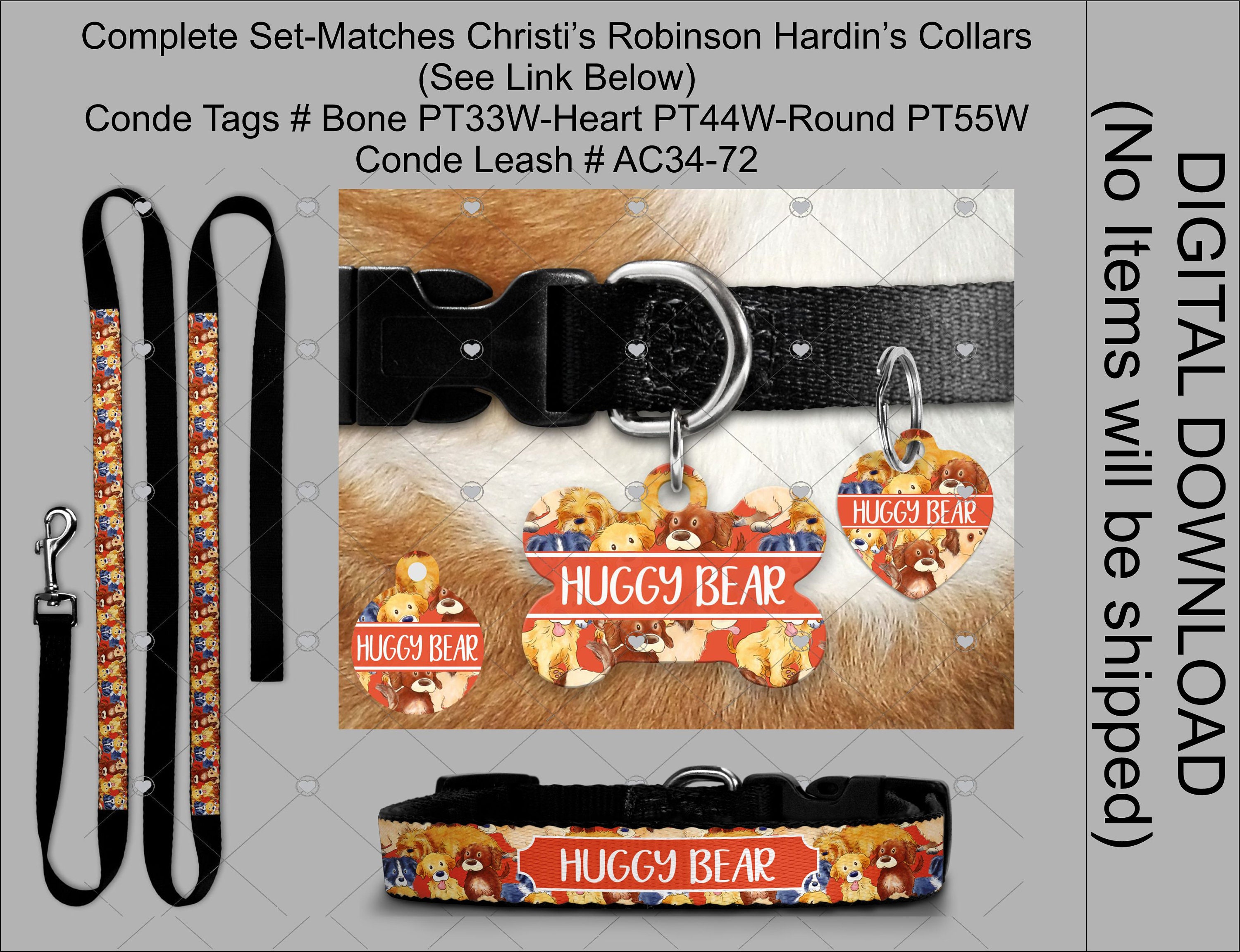 Download Dog Accessories Bundle Pet Tags Collar Leash Mockup Etsy
