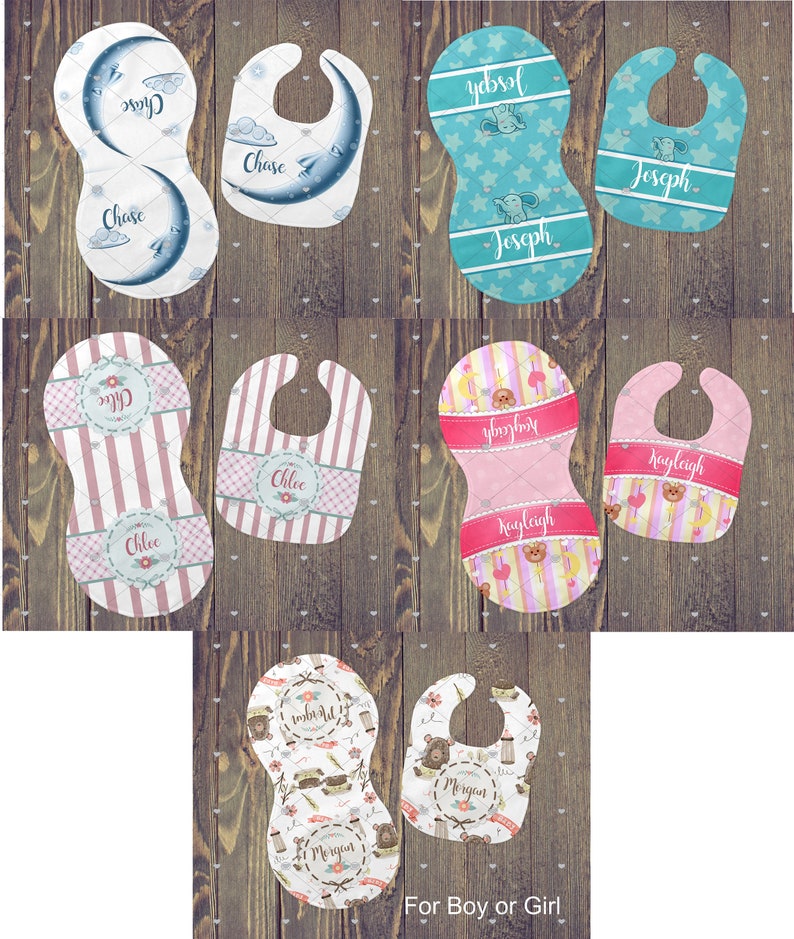 Baby Bib and Burp cloth Templates Sublimation Designs Etsy