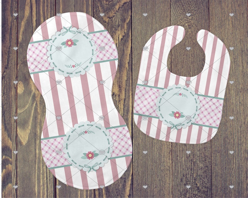 Baby Bib and Burp cloth Templates Sublimation Designs Etsy