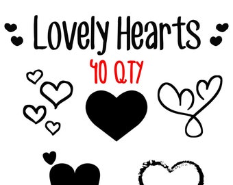 40 Lovely Hearts Svg Bundle | Valentinstag Svg | Herz Doodle Png, Svg, Pdf, Ai Digitale Dateien | HerzSchnittdateien | Herz Clipart