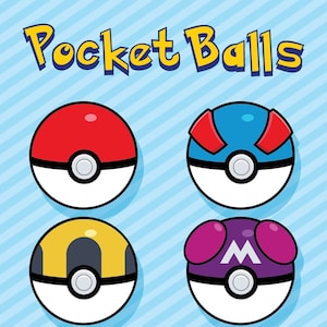 Pocket Balls Clip Art | Arquivo para impressão PNG | Pacote de clipart de anime PNG