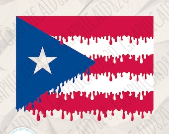 Puerto Rican Drip SVG Design | Puerto Rican Pride Vector File | Boricua Flag Svg Cut Files | Eps Svg Pdf Png Cricut Silhouette File