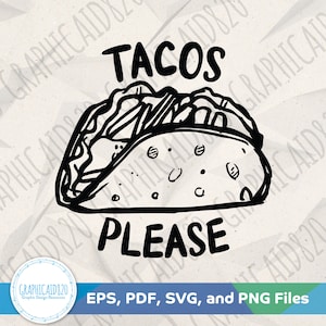 Tacos Please SVG | Funny Tacos Svg | Unicorn Face Clipart | Tacos Please Cut Files | Eps Svg Pdf Png Cricut Silhouette File