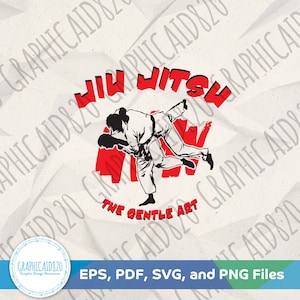 Jiu Jitsu The Gentle Art SVG | BJJ SVG Vector File | Brazilian Jiu Jitsu Gift Tshirt Svg Cut Files | Eps Svg Pdf Png Cricut Silhouette File