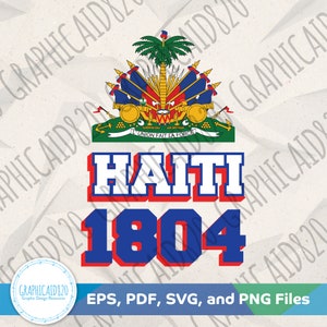 Haiti 1804 SVG Haiti Design Haitian American Vector File Country Flag Colors Svg Cut Files Eps Svg Pdf Png Cricut Silhouette File v3 image 1