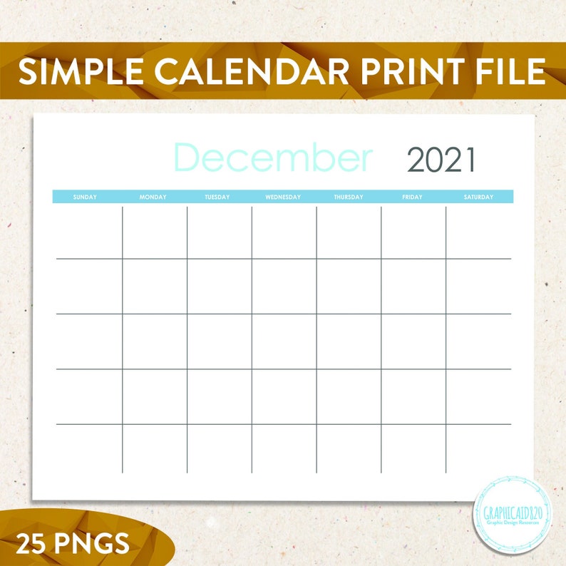 2021 monthly calendar template printable calendar pages etsy