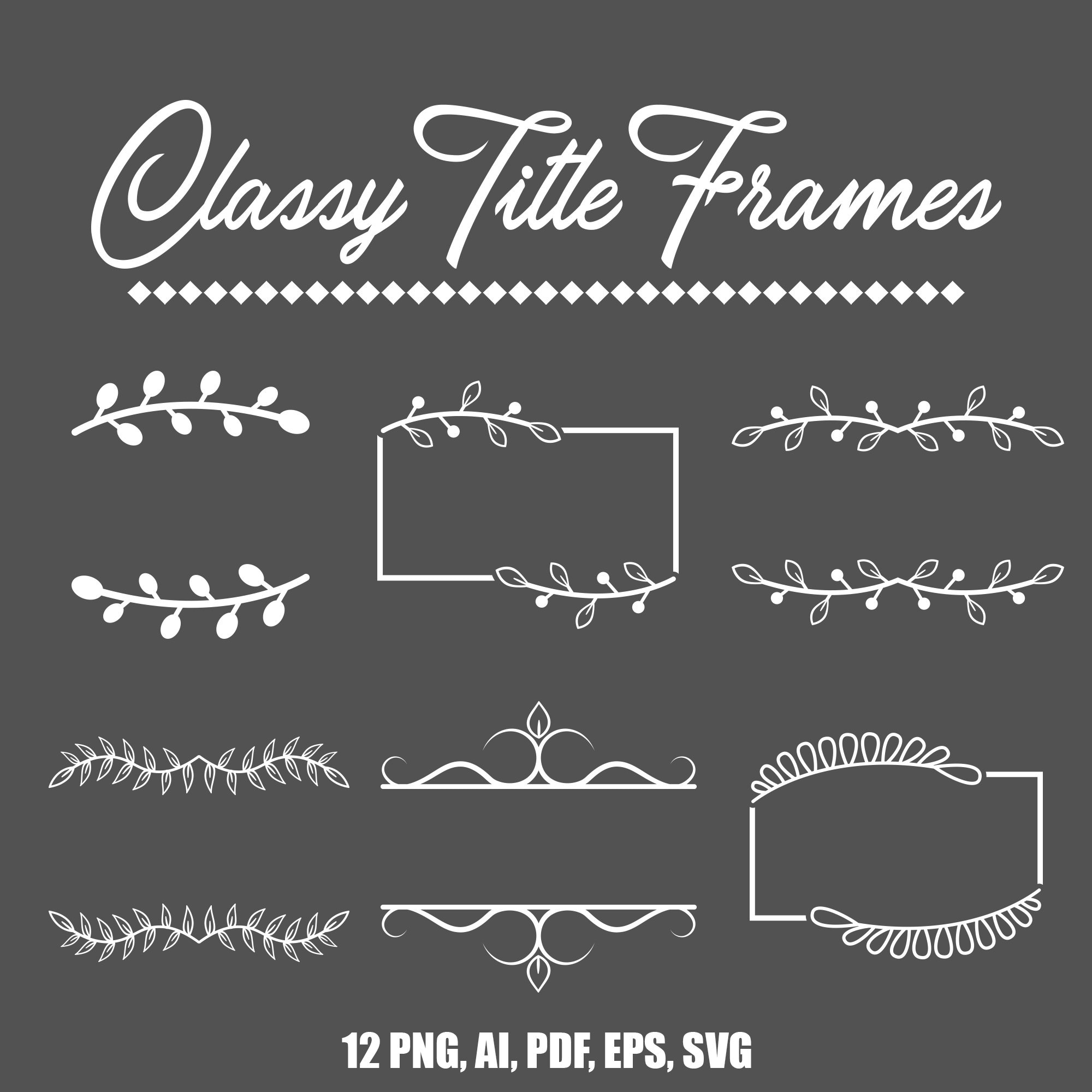 24 schwarz wei?? edle Titelrahmen Einfache Header Verzierung Etsy