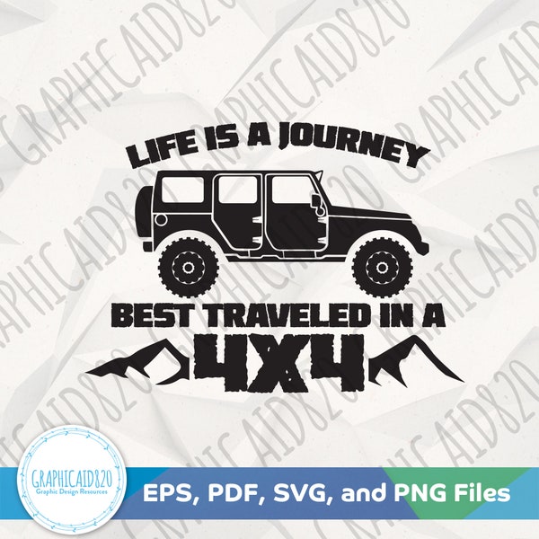 Life is a Journey Best Traveled SVG | SVG Vector File | Outdoor Life Tshirt Svg Cut Files | Eps Svg Pdf Png Cricut Silhouette File