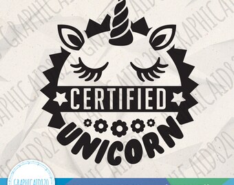 Certified Unicorn SVG | Magical Unicorn Svg | Unicorn Face Clipart | Unicorn Head Cut Files | Eps Svg Pdf Png Cricut Silhouette File