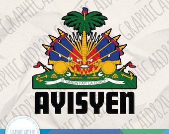 Ayisyen SVG | Haiti Design | Haitian American Vector File | Country Flag Colors Svg Cut Files | Eps Svg Pdf Png Cricut Silhouette File v2