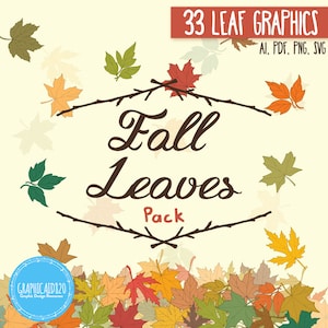 Fall Autumn Maple Oak Leaves Seasonal - Scrapbook - Crafts - Clip Art - Vector art - Png, Svg, Pdf, Ai Digital Files