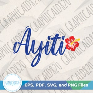 Ayiti SVG / Haití SVG Design / Haitian Vector File / Country Flag Colors Hibiscus Svg Cut Files / Eps Svg Pdf Png Cricut Silhouette File