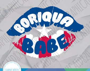 Boriqua Babe SVG Design | Puerto Rican Pride Flag Vector File | Boricua Svg Cut Files | Eps Svg Pdf Png Cricut Silhouette File