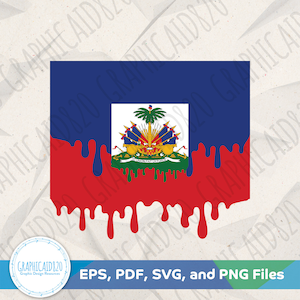 Goteo haitiano SVG / Diseño SVG de Haití / Archivo vectorial haitiano / Colores de la bandera del país Archivos de corte svg / Eps Svg Pdf Png Cricut Silhouette File