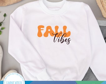 Vibes d’automne SVG | Feuilles d’automne SVG Design | Sweat-shirt chemise d’automne | Fall Vibes SVG Cut Files | Eps Svg Pdf Png Cricut Silhouette Fichier v2