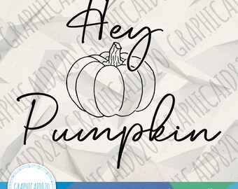 Hey Pumpkin SVG | Herbstshirt SVG Design | Hello Fall Vektor Datei | Herbst Vibes Svg Plotterdatei | Eps Svg Pdf Png Cricut Silhouette Datei