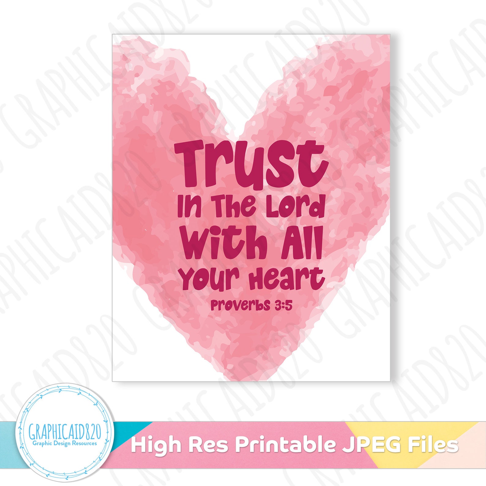 Trust in the Lord Printable Wall Art Printable Bible Verse | Etsy