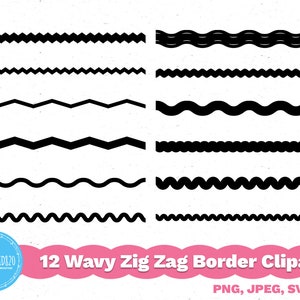 12 Clip Art bordure ondulée séparateur de texte | Embellissement de tête en dentelle élégante | Clipart vectoriel numérique sans couture | Ensemble Png Svg JPEG Pdf