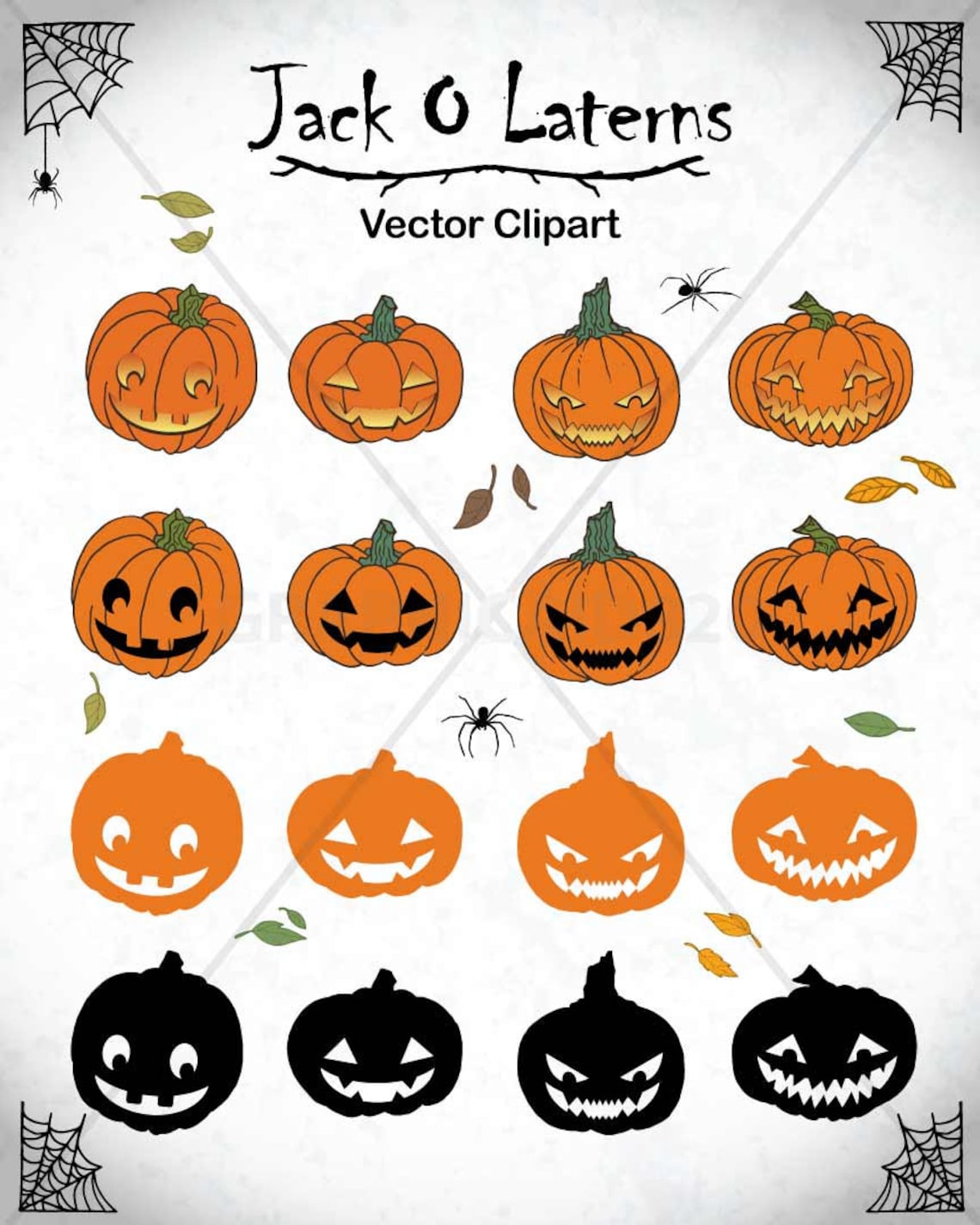 Spooky Jack O Lantern Vector Clipart - Scrapbook - Crafts - Clip Art ...